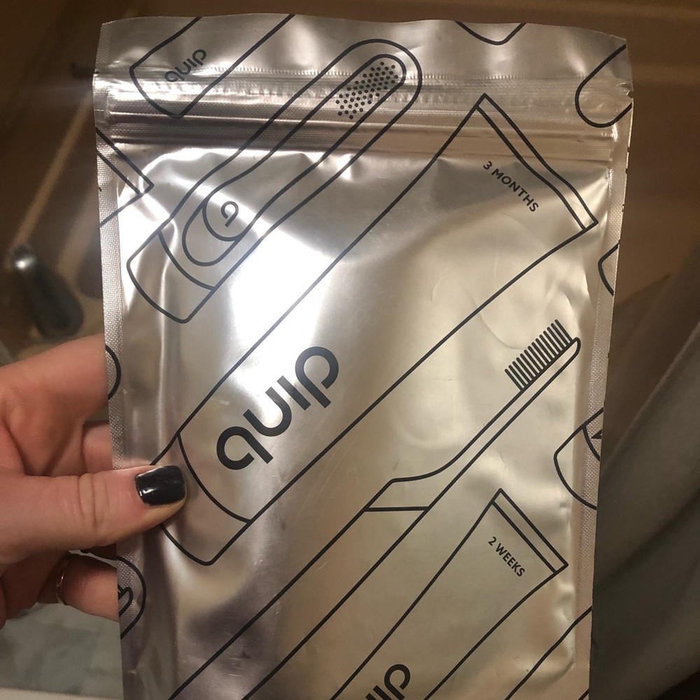 Quip brush head and toothpaste